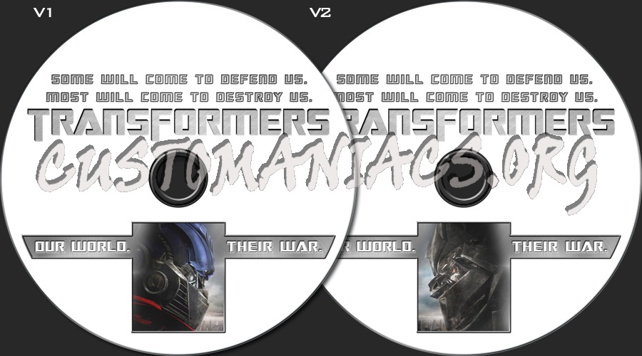 Transformers (2 Versions) dvd label