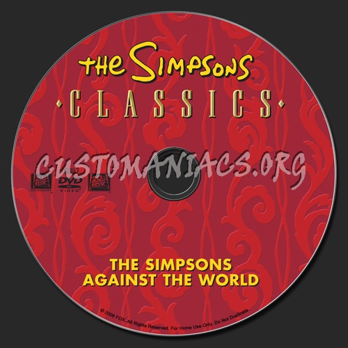 The Simpsons Against the World dvd label
