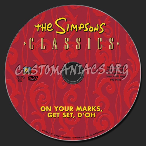 The Simpsons: On Your Marks, Get Set, D'Oh! dvd label