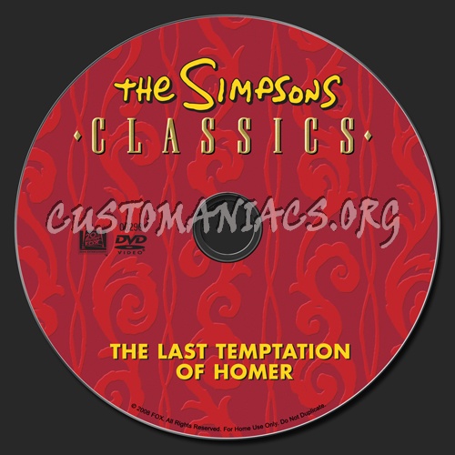 The Simpsons: The Last Temptation of Homer dvd label