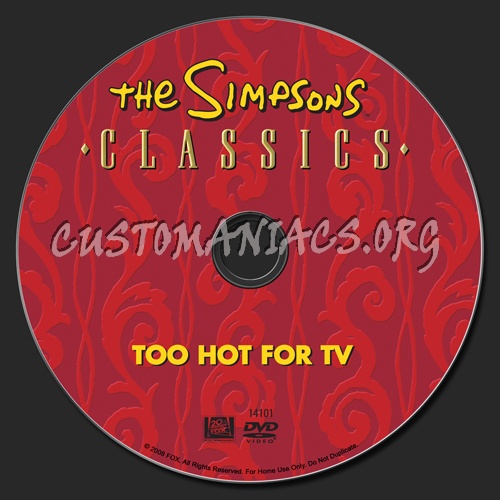The Simpsons: Too hot for TV dvd label