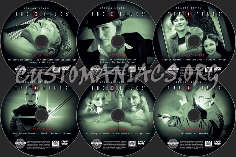 The X Files Season 7 dvd label