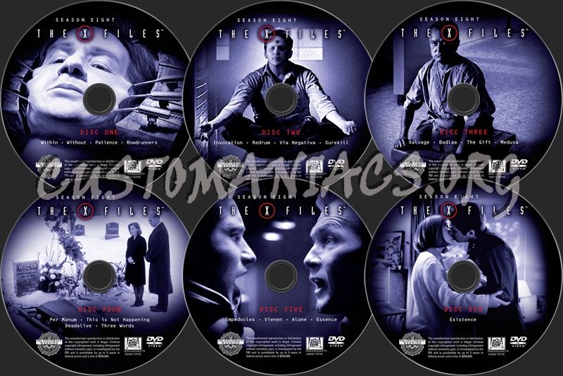 The X Files Season 8 dvd label