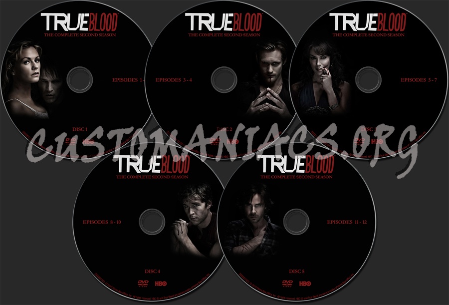 True Blood - The Complete Second Season ( Season 2 ) dvd label