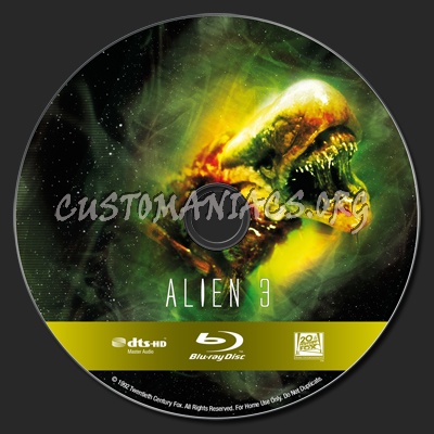 Alien 3 blu-ray label