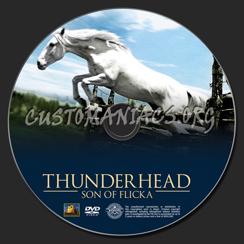 Thunderhead Son of Flicka dvd label