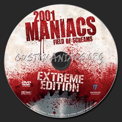 2001 Maniacs : Field of Screams dvd label