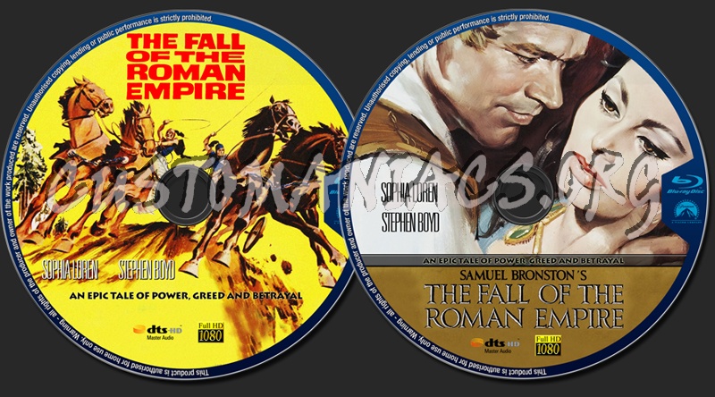 The Fall Of The Roman Empire blu-ray label