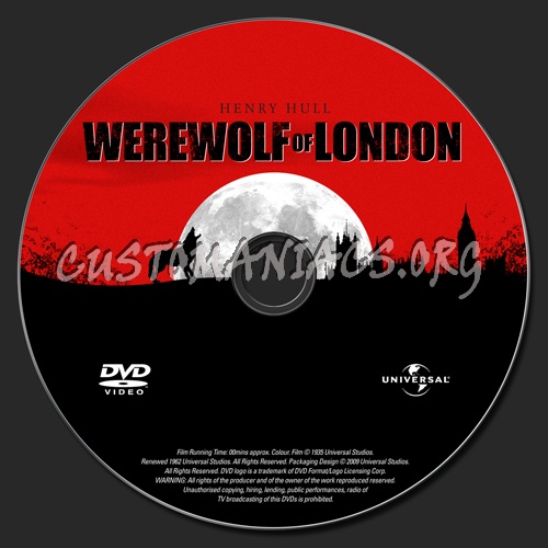 Werewolf of London dvd label