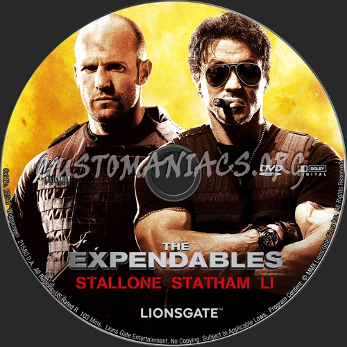 The Expendables dvd label