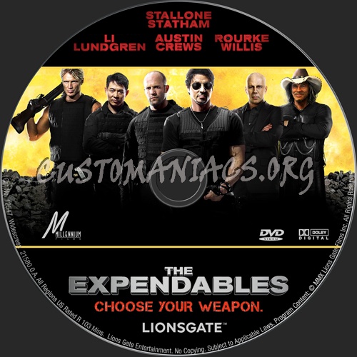 The Expendables dvd label