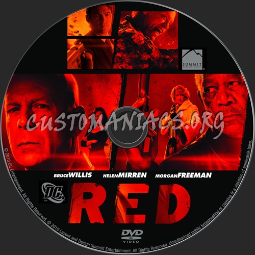 Red dvd label