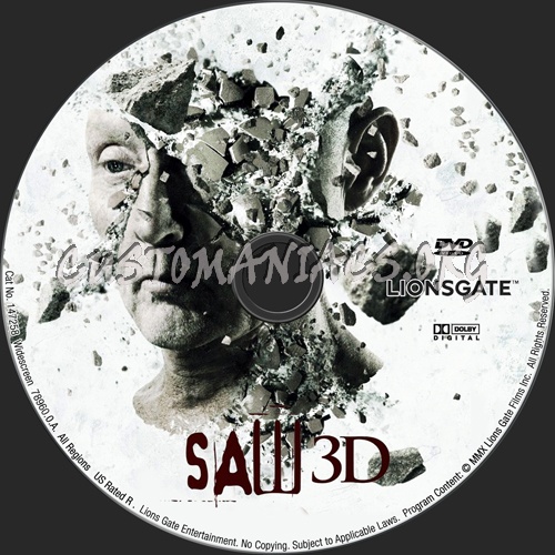 Saw 3D dvd label