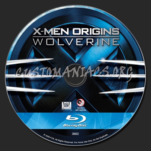 X-Men Origins Wolverine blu-ray label