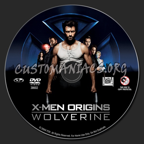 X-Men Origins Wolverine dvd label