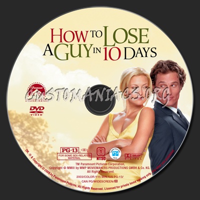 How To Lose A Guy In 10 Days dvd label