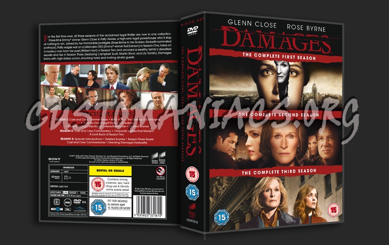 Damages Season 1-3 dvd cover