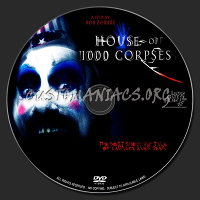 House Of 1000 Corpses dvd label