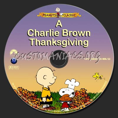 A Charlie Brown Thanksgiving blu-ray label