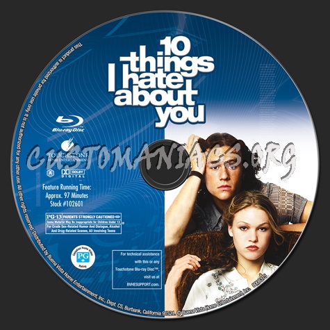 10 Things I Hate About You blu-ray label