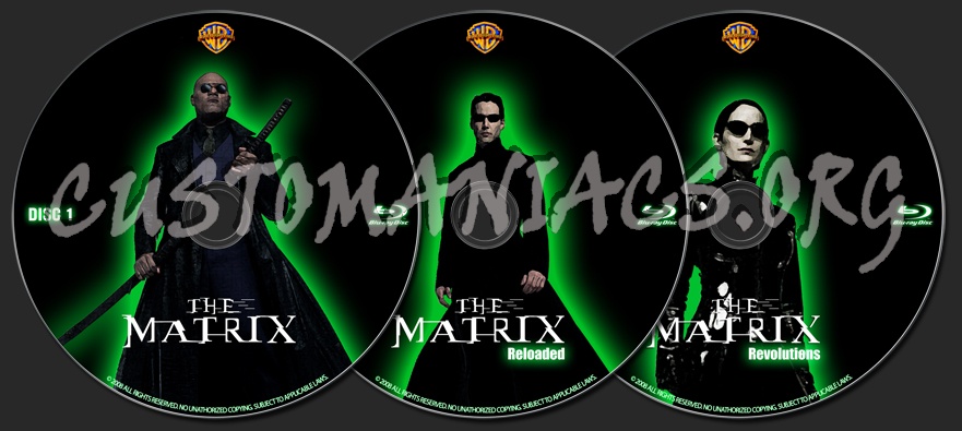 The Matrix Trilogy blu-ray label