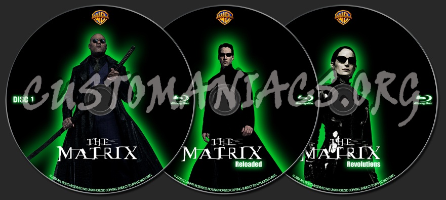 The Matrix Trilogy blu-ray label