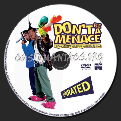 Don't Be a Menace to South Central While Drinking Your Juice in the Hood dvd label