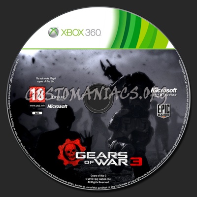 Gears of War 3 dvd label