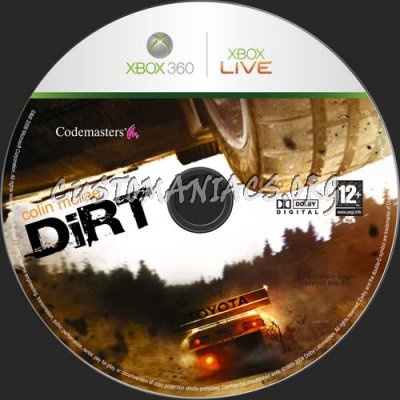 Colin McRae DIRT dvd label