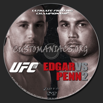 UFC 118 Edgar vs. Penn 2 dvd label