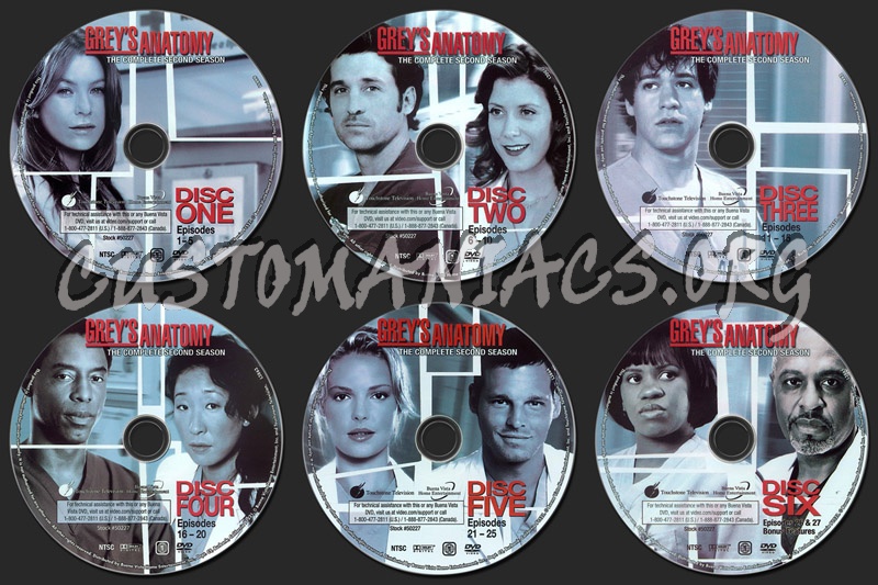 Grey's Anatomy Season 2 dvd label