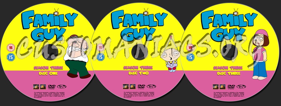 Family Guy - season three dvd label
