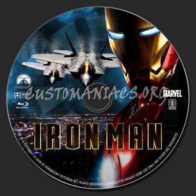 Iron Man blu-ray label