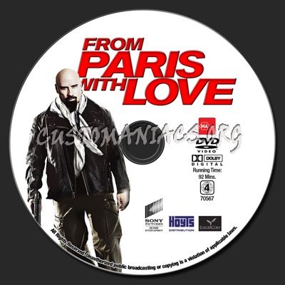 From Paris With Love dvd label