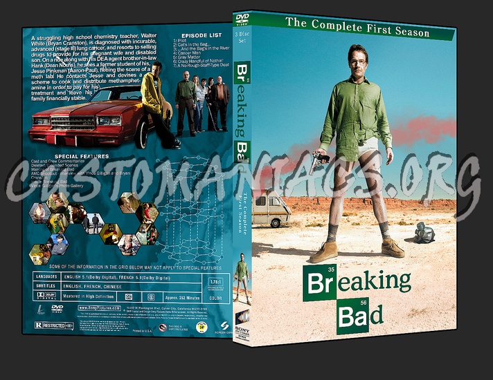 Breaking Bad Complete Seasons 1, 2 and 3 dvd cover