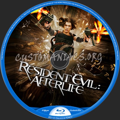 Resident Evil:Afterlife blu-ray label