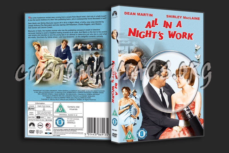 All in a Night's Work dvd cover