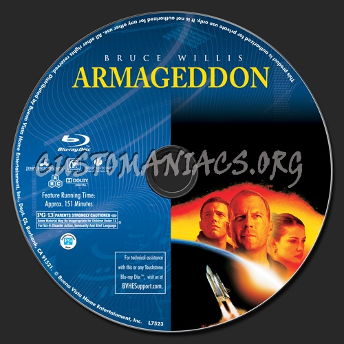 Armageddon blu-ray label