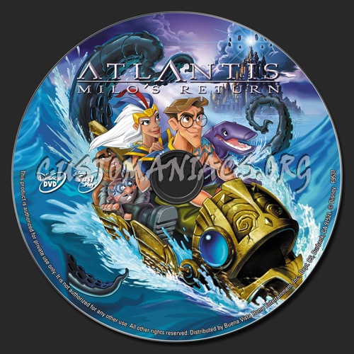 Atlantis Milo's Return dvd label