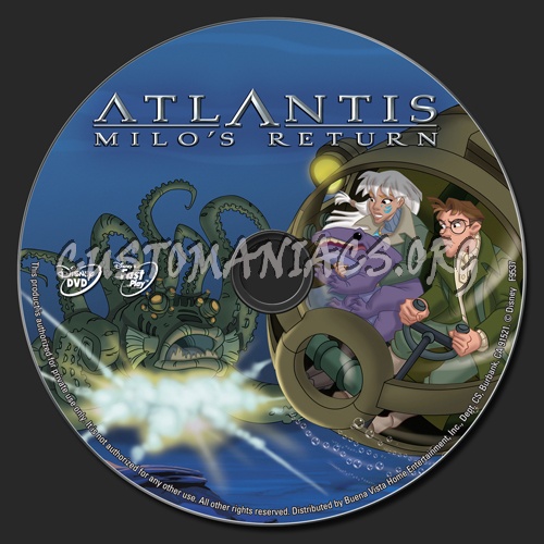 Atlantis Milo's Return dvd label