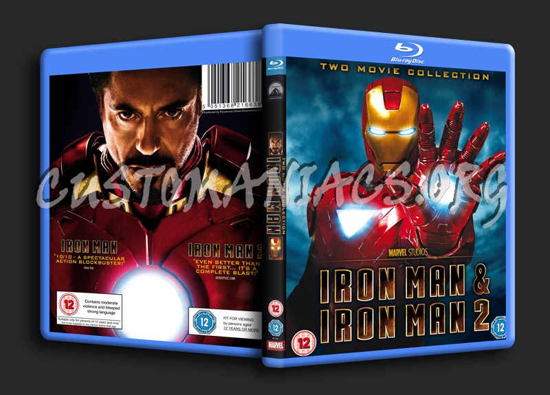 Iron Man & Iron Man 2 blu-ray cover