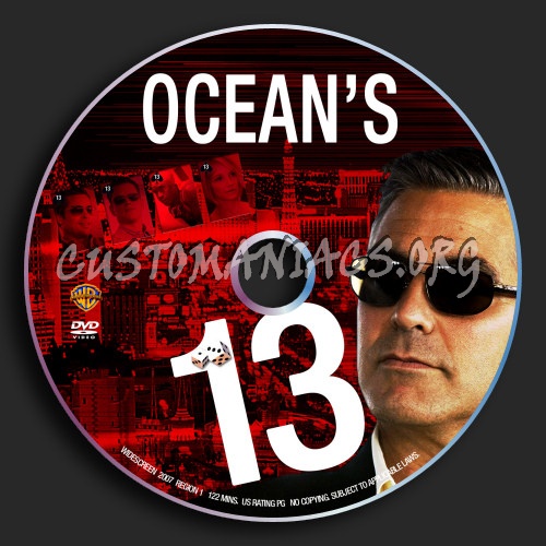 Ocean's 13 dvd label