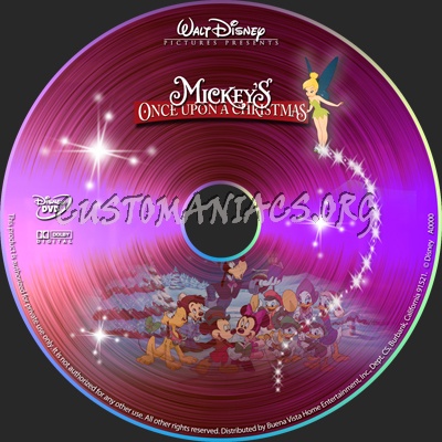Mickeys Once Upon A Christmas dvd label