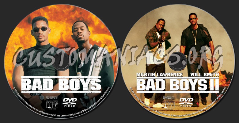 Bad Boys / Bad Boys II dvd label