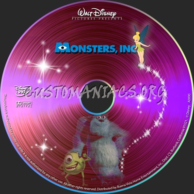 Monsters Inc dvd label
