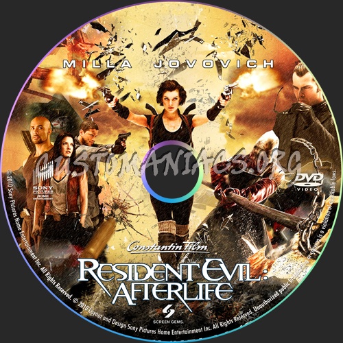 Resident Evil: Afterlife dvd label