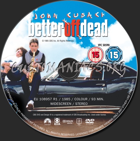Better Off Dead dvd label