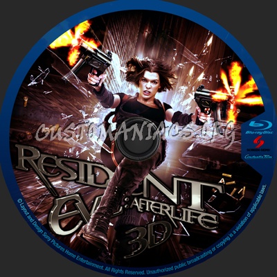 Resident Evil - Afterlife -3D blu-ray label