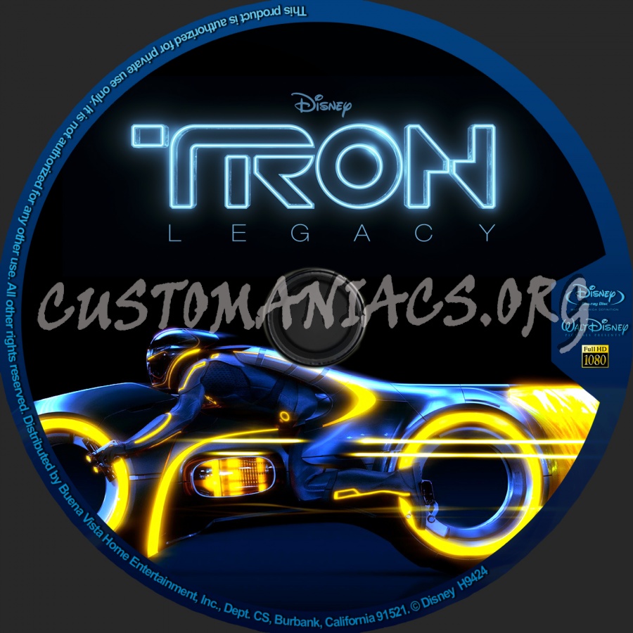 TRON - Legacy blu-ray label