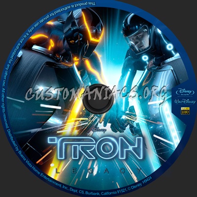 TRON - Legacy blu-ray label